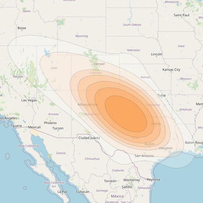 SES 17 at 67° W downlink Ka-band NS21 Spot beam coverage map