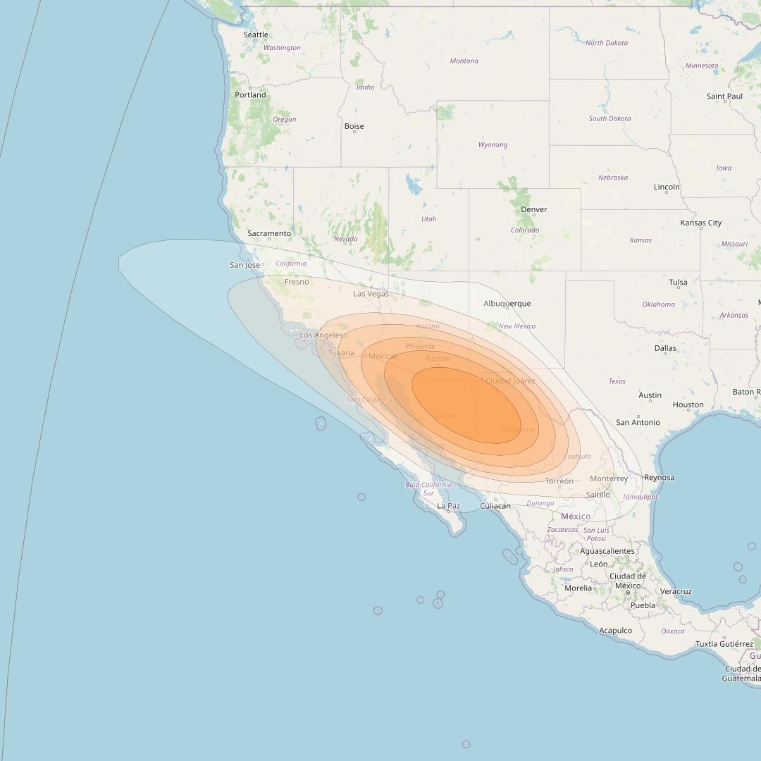 SES 17 at 67° W downlink Ka-band NS23 Spot beam coverage map