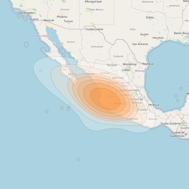SES 17 at 67° W downlink Ka-band NS27 Spot beam coverage map