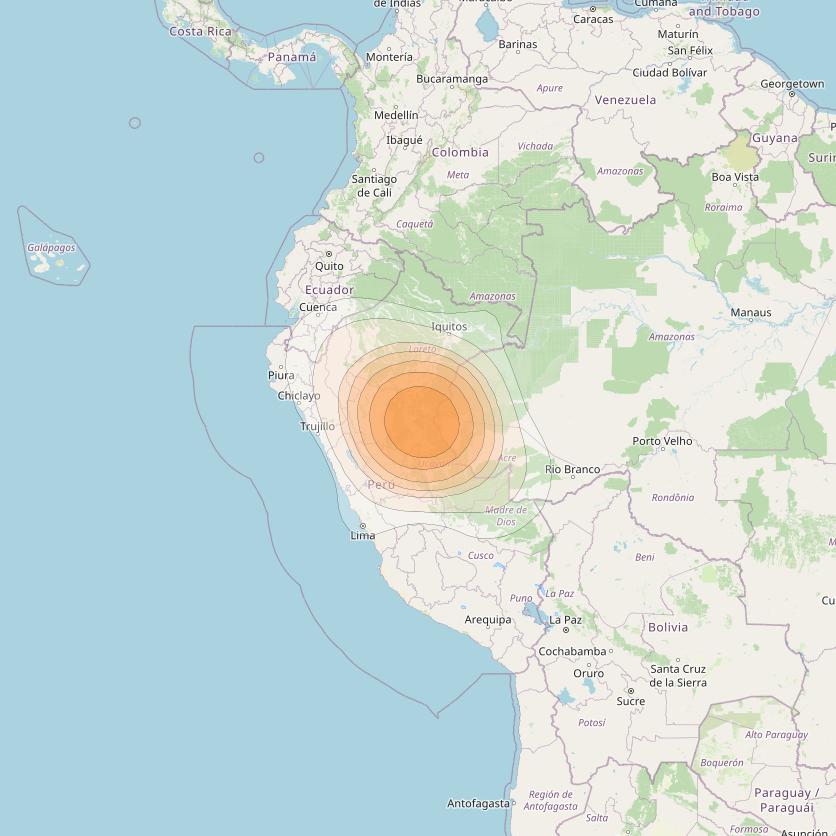 SES 17 at 67° W downlink Ka-band NS31 Spot beam coverage map