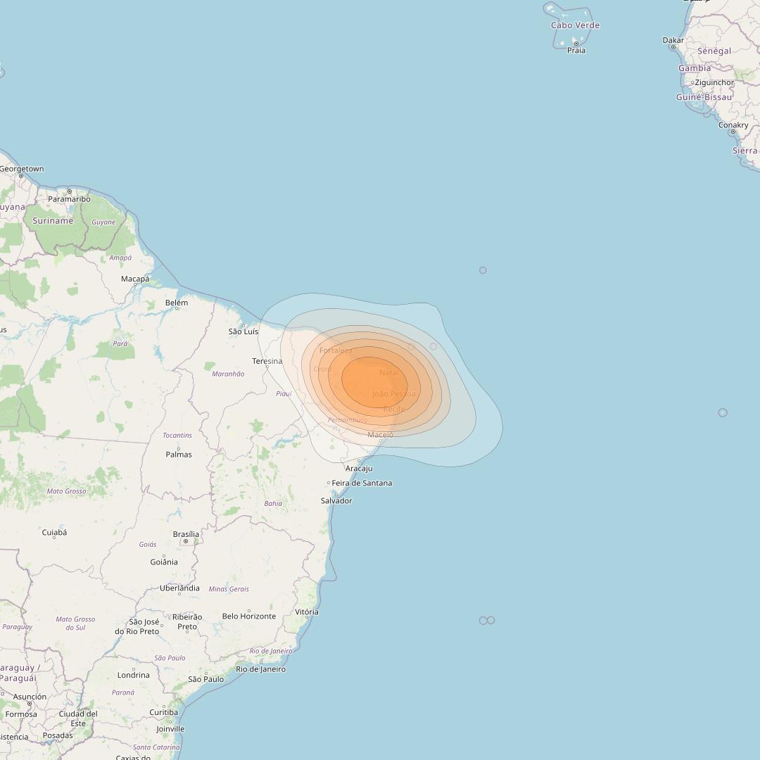 SES 17 at 67° W downlink Ka-band NS36 Spot beam coverage map