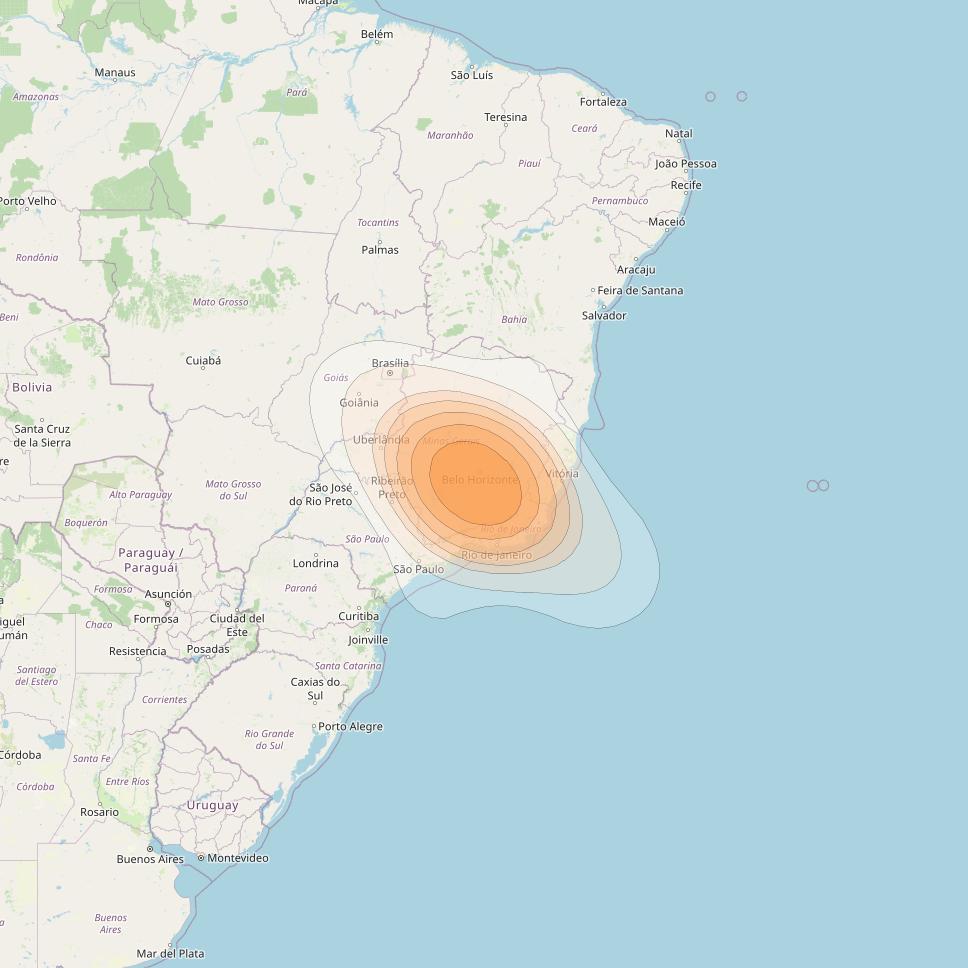 SES 17 at 67° W downlink Ka-band NS40 Spot beam coverage map