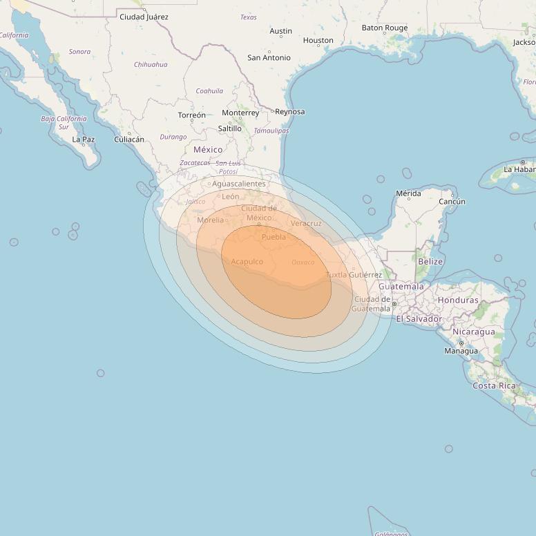 SES 17 at 67° W downlink Ka-band SA01 Spot beam coverage map