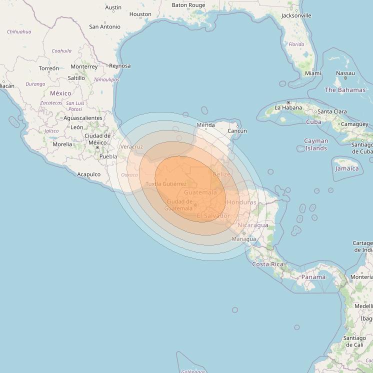 SES 17 at 67° W downlink Ka-band SA02 Spot beam coverage map