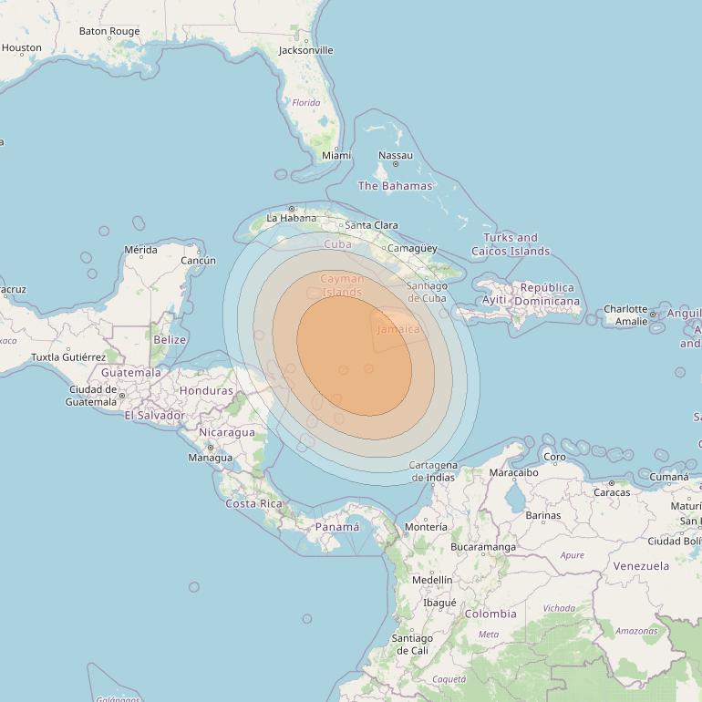 SES 17 at 67° W downlink Ka-band SA04 Spot beam coverage map