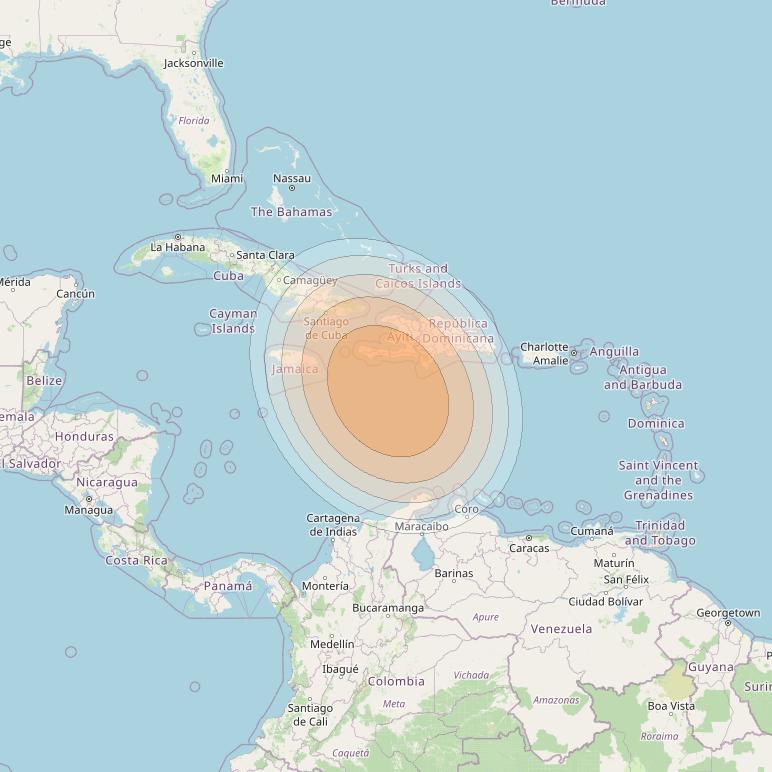 SES 17 at 67° W downlink Ka-band SA05 Spot beam coverage map