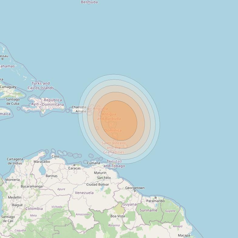 SES 17 at 67° W downlink Ka-band SA07 Spot beam coverage map