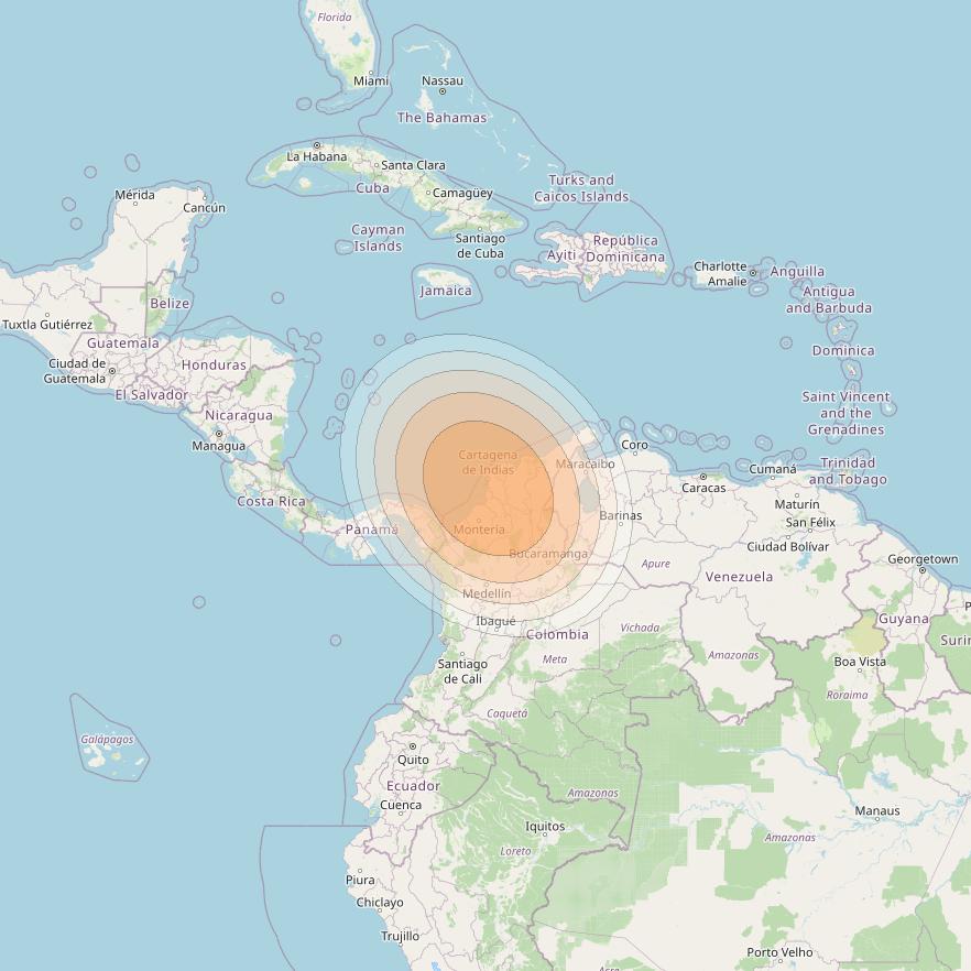 SES 17 at 67° W downlink Ka-band SA11 Spot beam coverage map