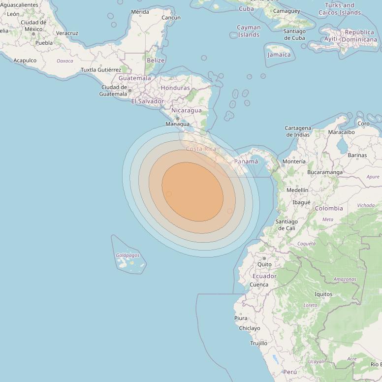 SES 17 at 67° W downlink Ka-band SA14 Spot beam coverage map