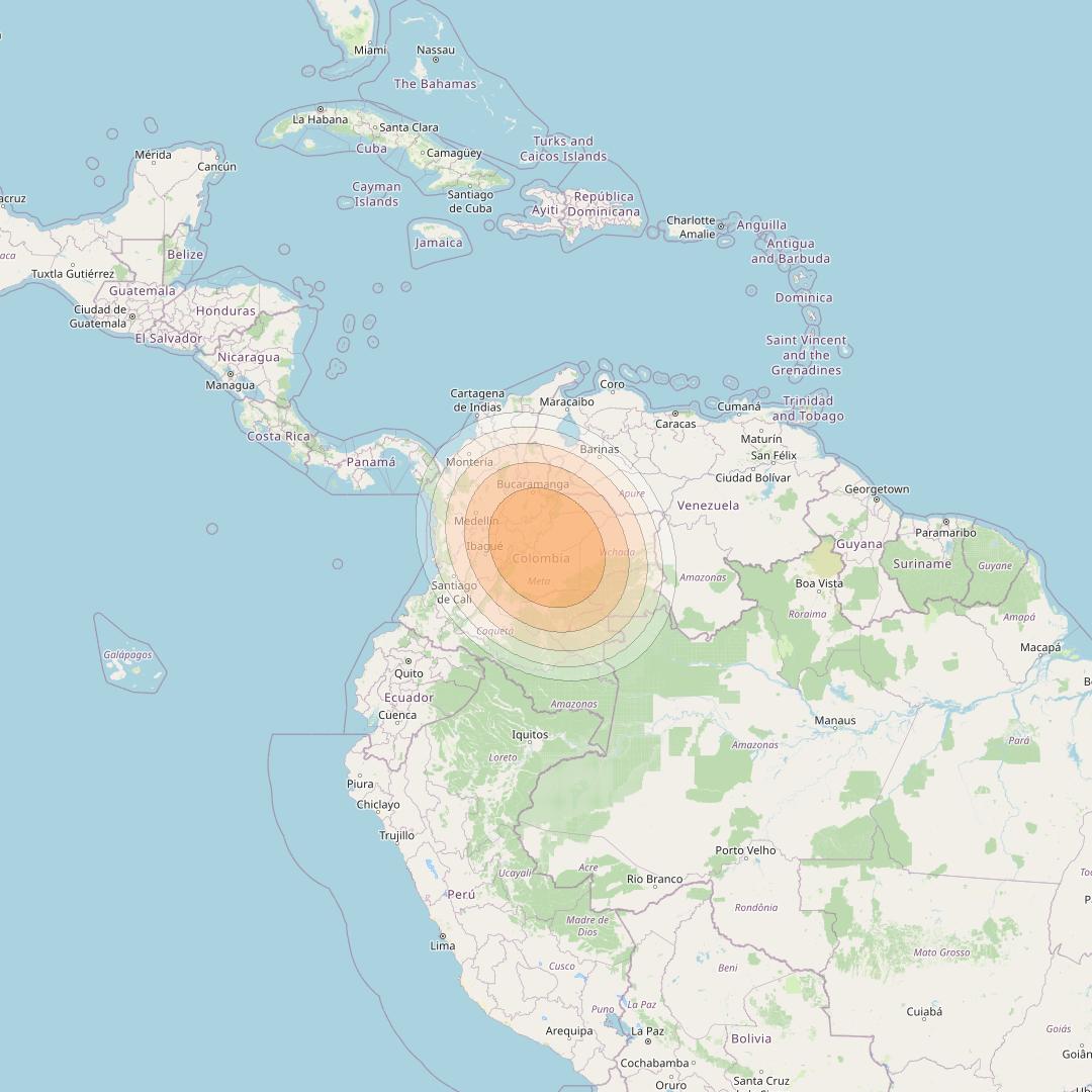 SES 17 at 67° W downlink Ka-band SA16 Spot beam coverage map