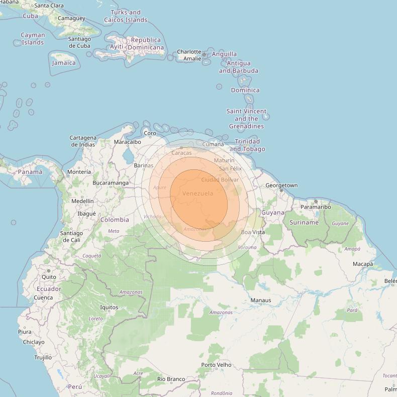 SES 17 at 67° W downlink Ka-band SA17 Spot beam coverage map