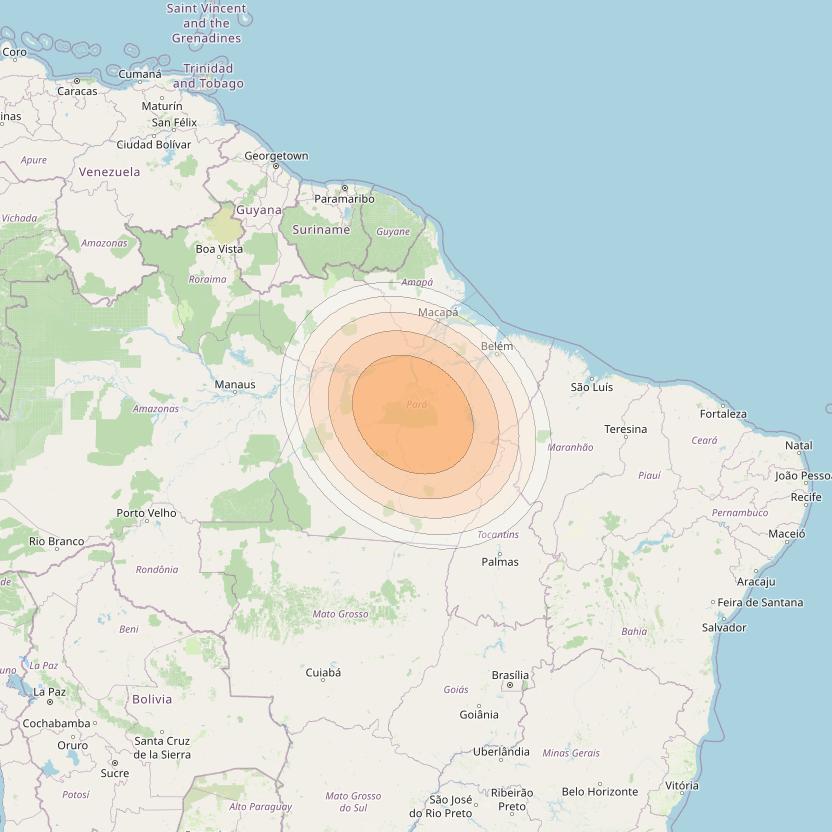 SES 17 at 67° W downlink Ka-band SA29 Spot beam coverage map