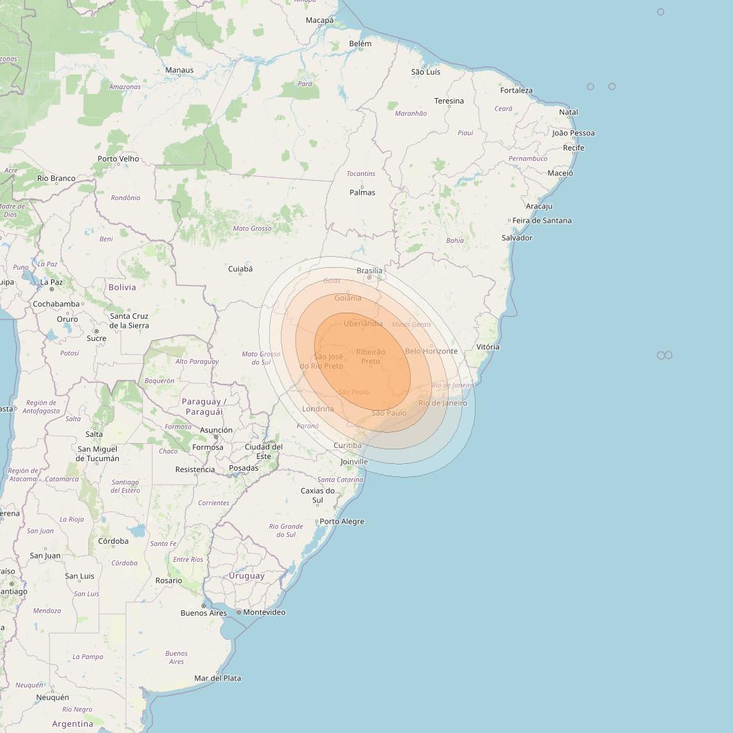 SES 17 at 67° W downlink Ka-band SA44 Spot beam coverage map