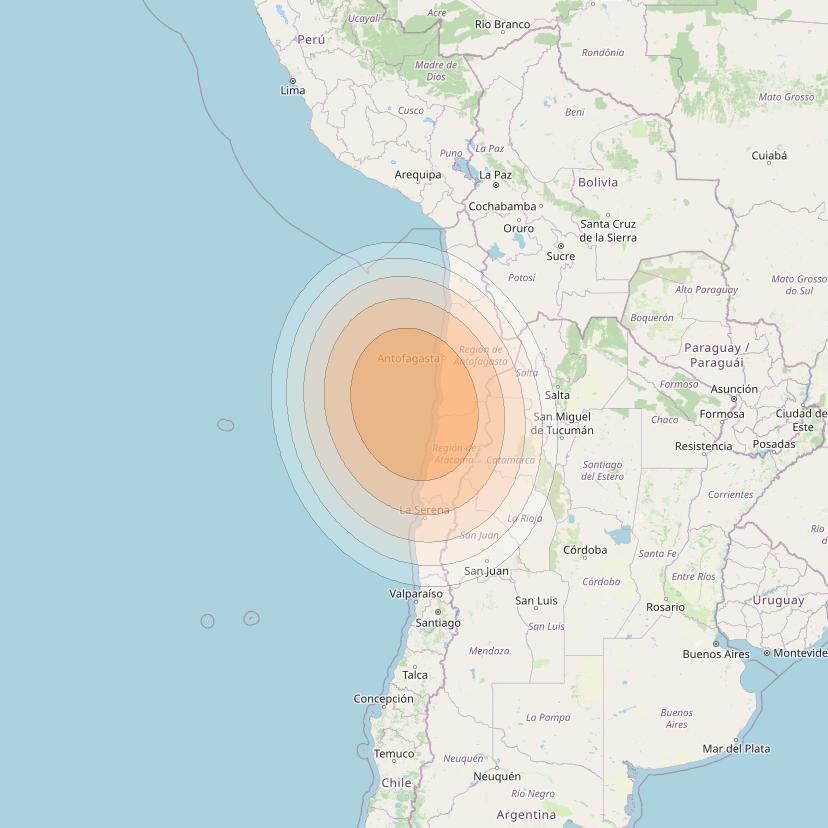 SES 17 at 67° W downlink Ka-band SA45 Spot beam coverage map