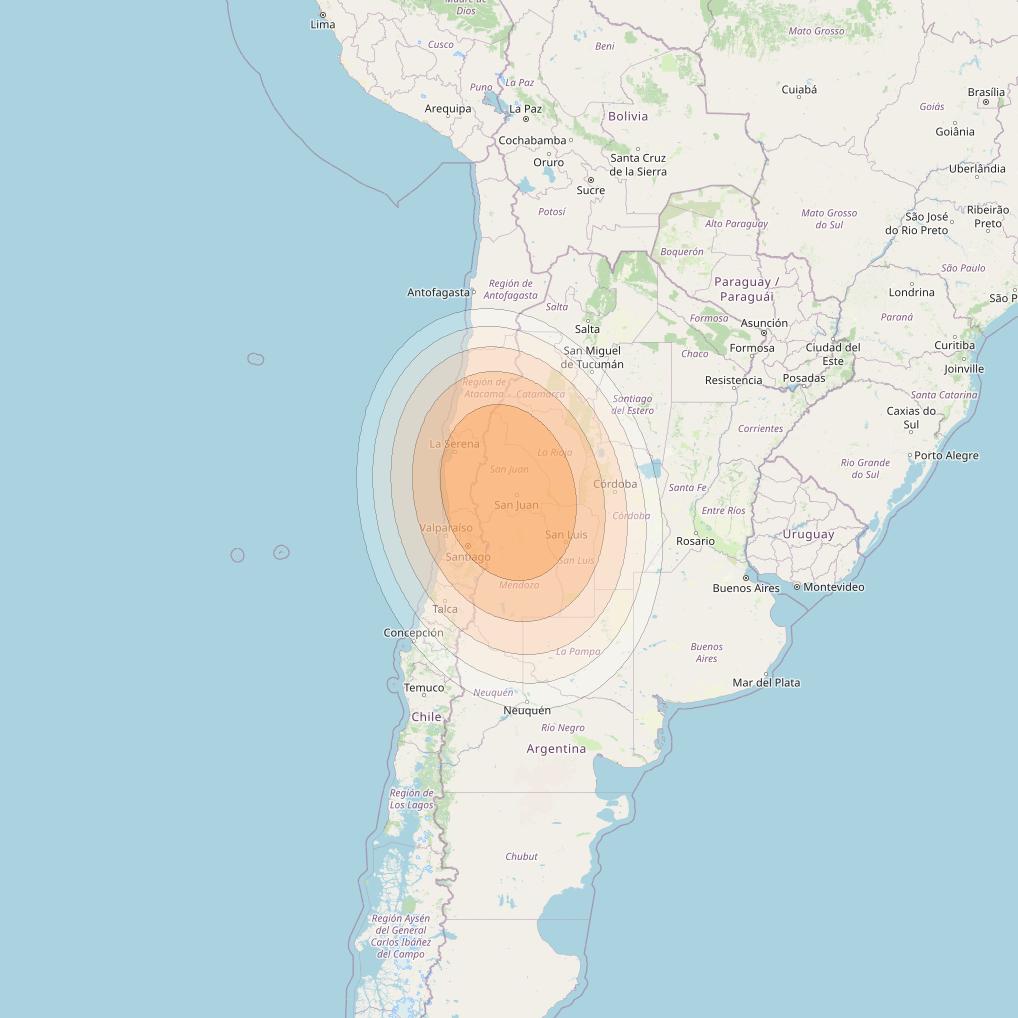 SES 17 at 67° W downlink Ka-band SA49 Spot beam coverage map