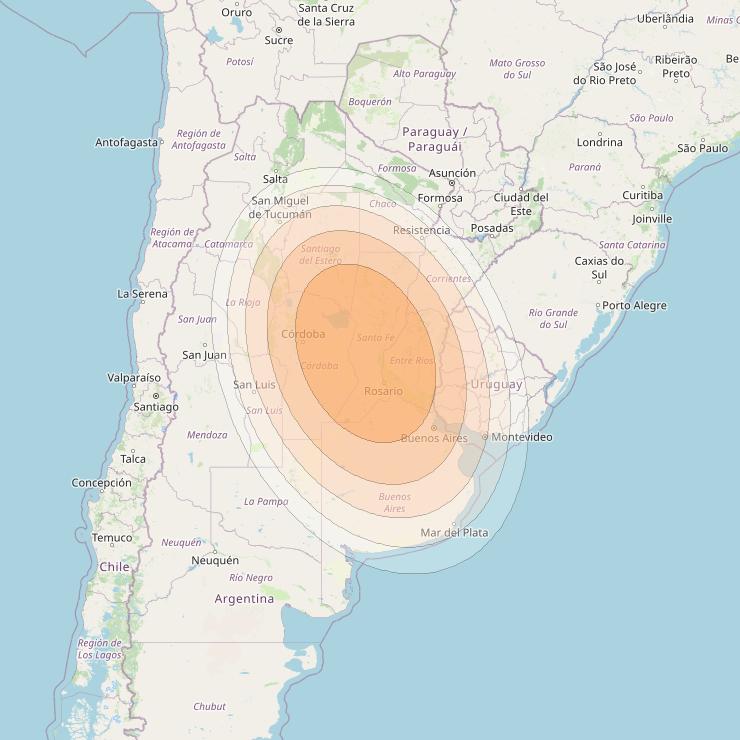 SES 17 at 67° W downlink Ka-band SA50 Spot beam coverage map