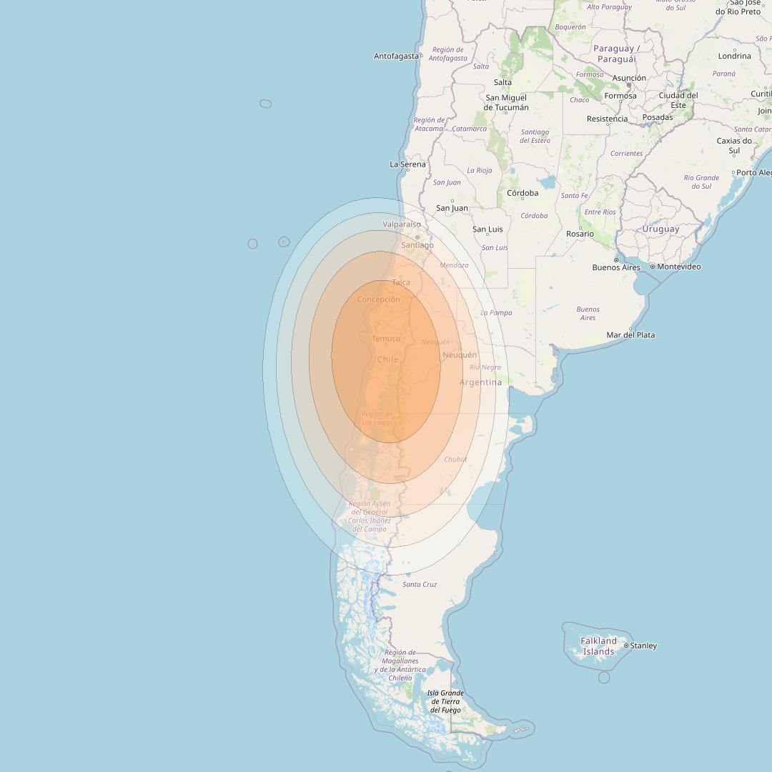 SES 17 at 67° W downlink Ka-band SA52 Spot beam coverage map