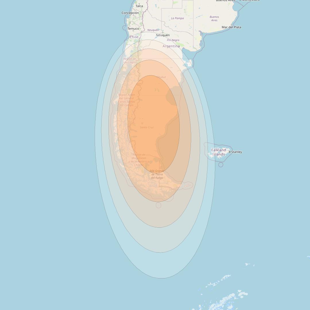 SES 17 at 67° W downlink Ka-band SA55 Spot beam coverage map