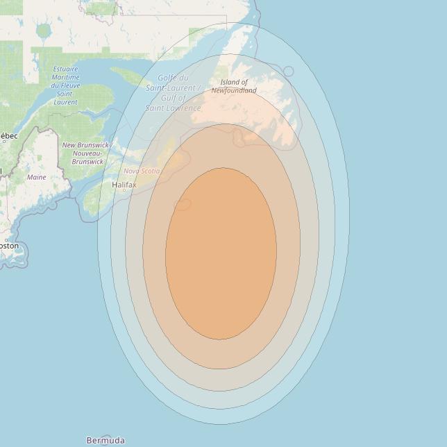 SES 17 at 67° W downlink Ka-band SA68 Spot beam coverage map