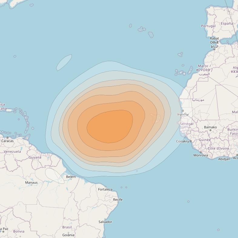 SES 17 at 67° W downlink Ka-band TA06 Spot beam coverage map