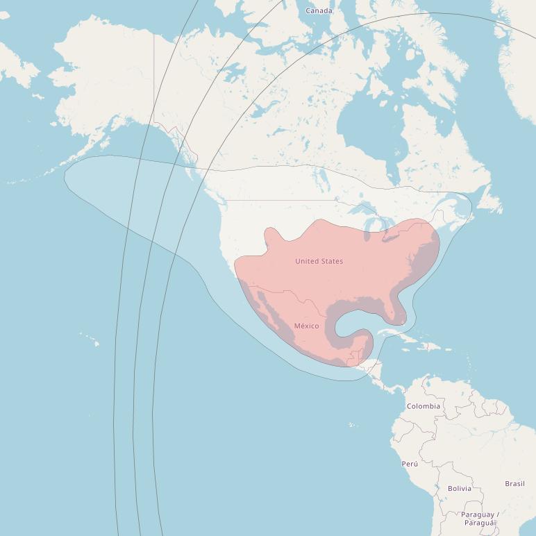 Star One C4 at 70° W downlink Ku-band EUA and Mexico beam coverage map