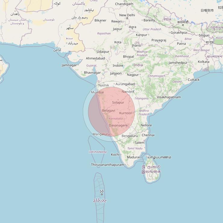 GSAT 11 at 74° E downlink Ku-band Spot14/30 User Spot beam coverage map