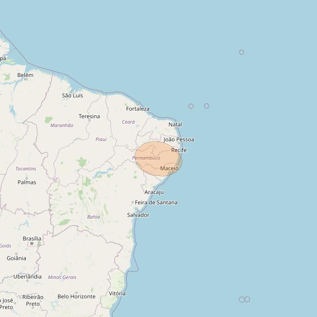 SGDC 1 at 75° W downlink Ka-band Spot08 User beam coverage map