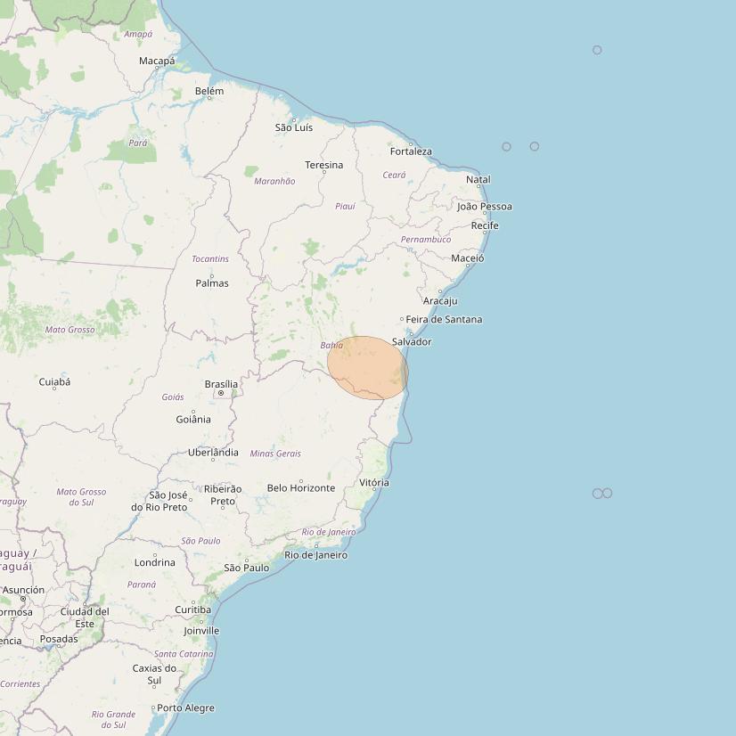 SGDC 1 at 75° W downlink Ka-band Spot17 User beam coverage map