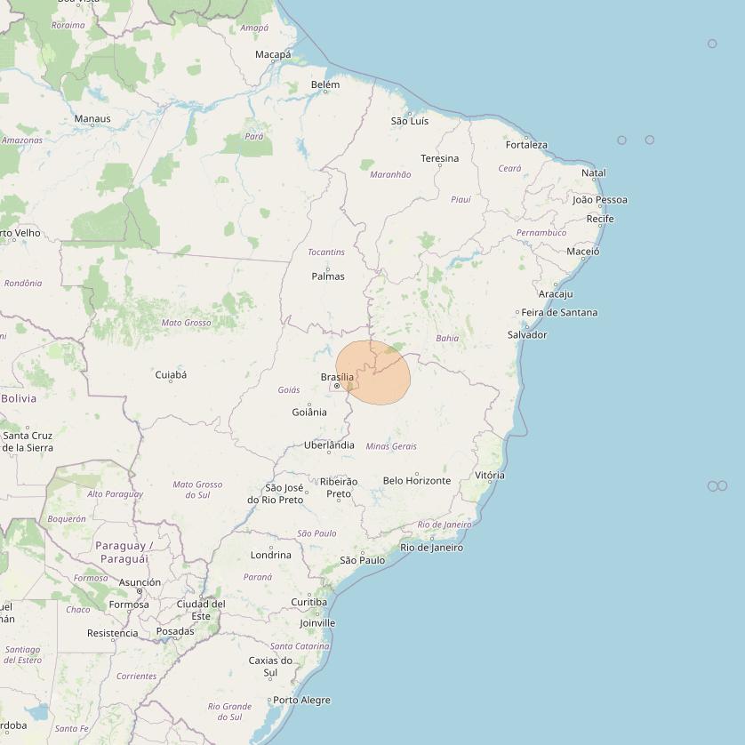 SGDC 1 at 75° W downlink Ka-band Spot20 User beam coverage map