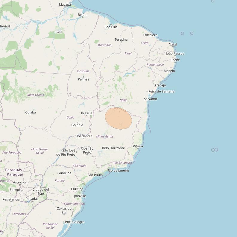 SGDC 1 at 75° W downlink Ka-band Spot21 User beam coverage map