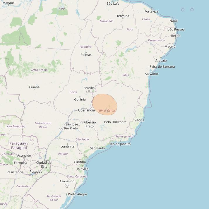 SGDC 1 at 75° W downlink Ka-band Spot25 User beam coverage map