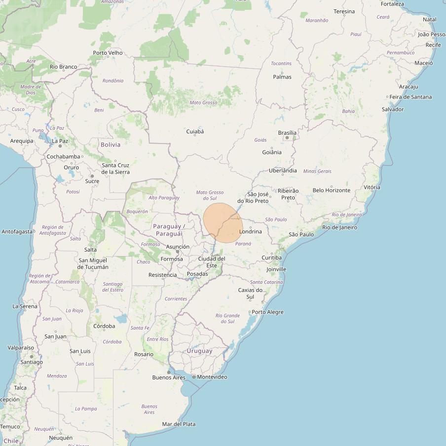 SGDC 1 at 75° W downlink Ka-band Spot39 User beam coverage map