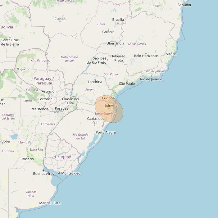 SGDC 1 at 75° W downlink Ka-band Spot44 User beam coverage map