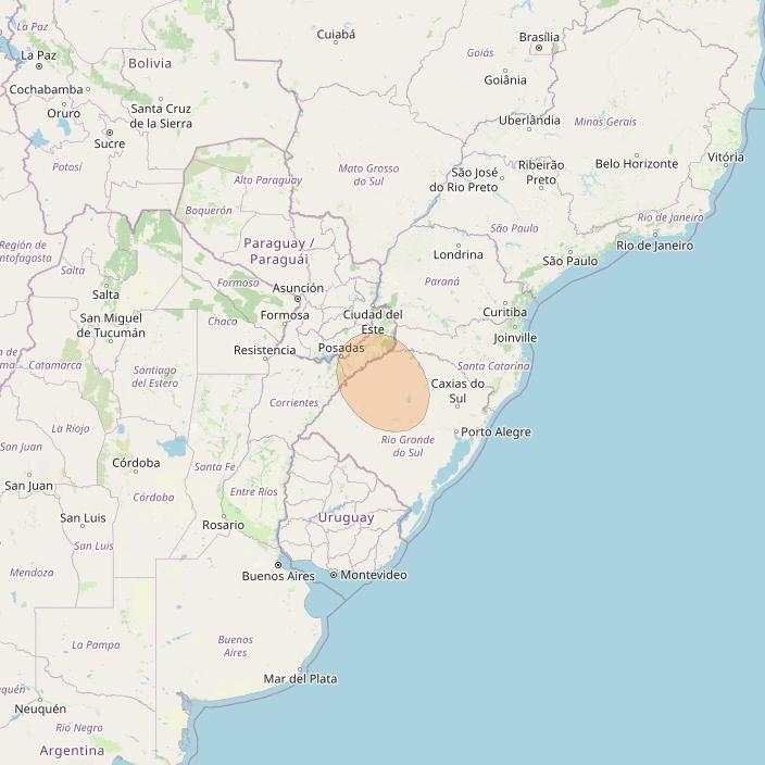 SGDC 1 at 75° W downlink Ka-band Spot45 User beam coverage map