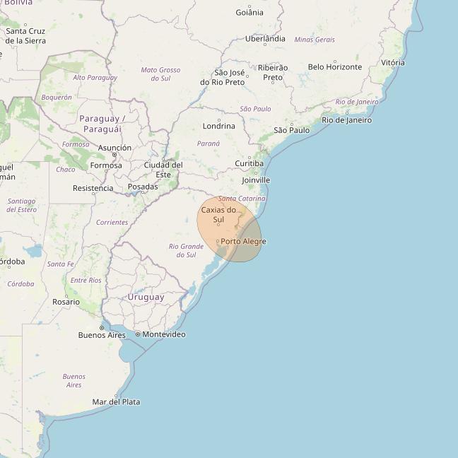 SGDC 1 at 75° W downlink Ka-band Spot46 User beam coverage map