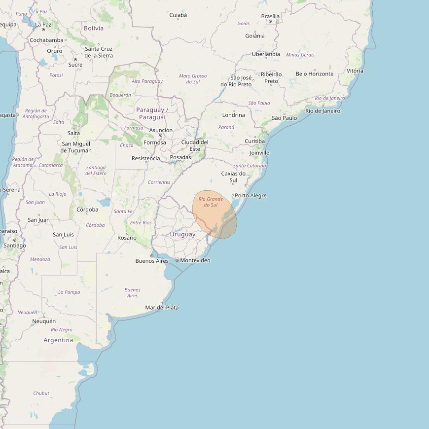 SGDC 1 at 75° W downlink Ka-band Spot48 User beam coverage map