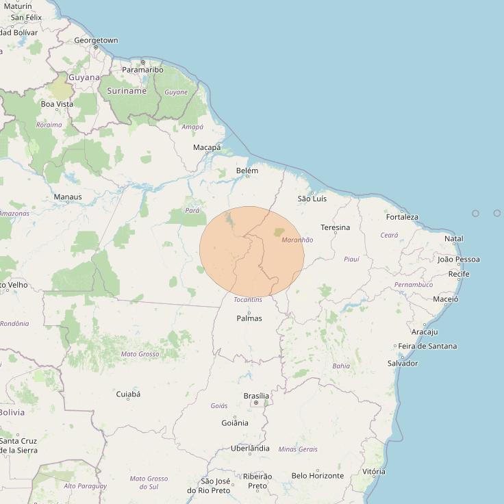 SGDC 1 at 75° W downlink Ka-band Spot54 User beam coverage map