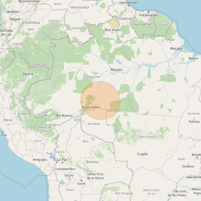 SGDC 1 at 75° W downlink Ka-band Spot61 User beam coverage map