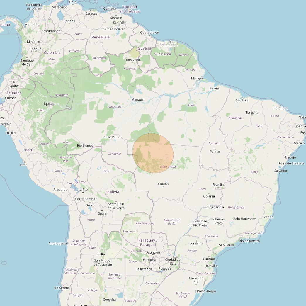 SGDC 1 at 75° W downlink Ka-band Spot62 User beam coverage map