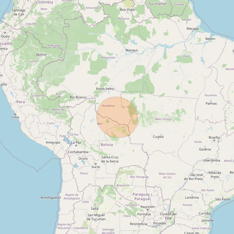 SGDC 1 at 75° W downlink Ka-band Spot66 User beam coverage map