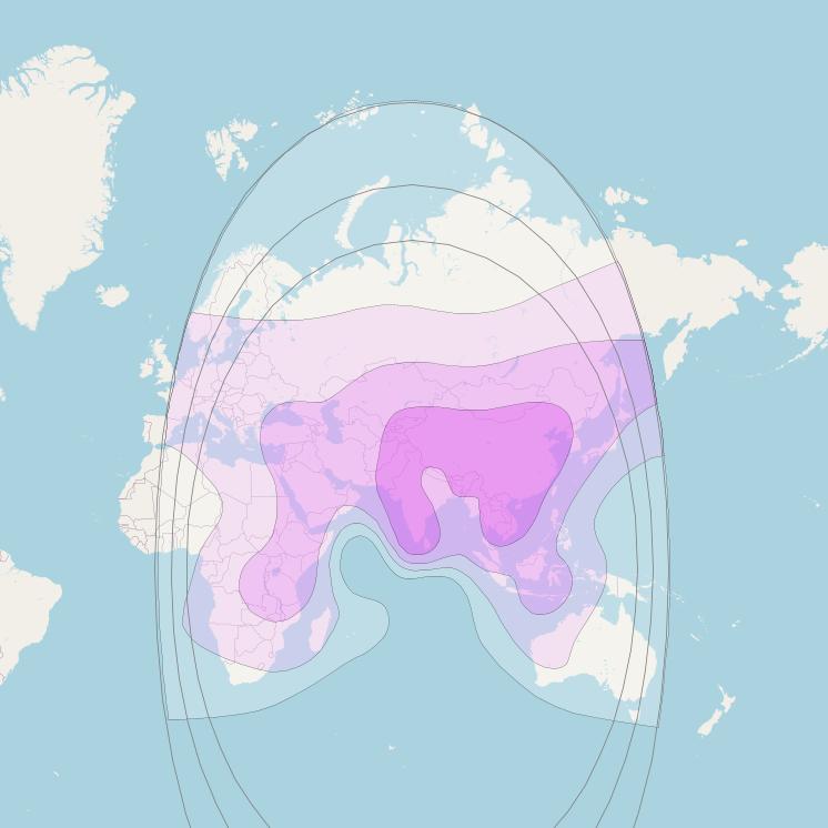 APSTAR 7 at 76° E downlink C-band Global beam coverage map