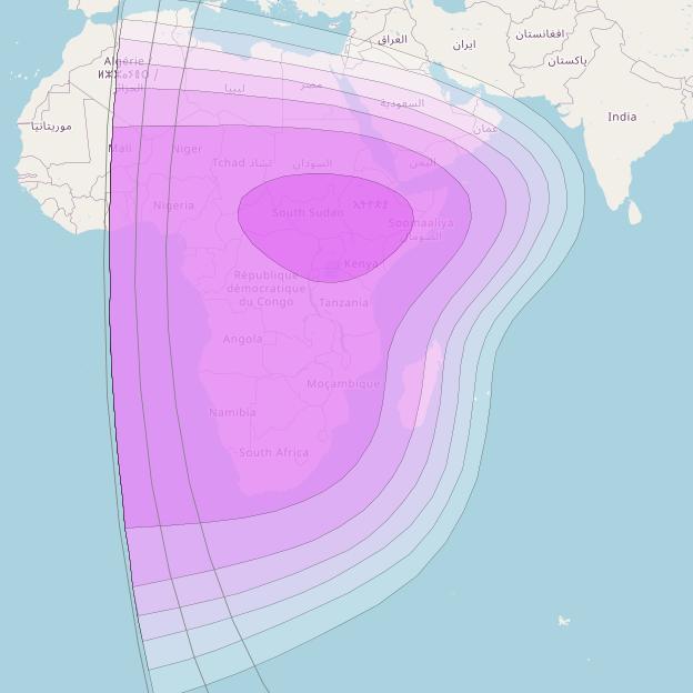 Thaicom 6 at 79° E downlink C-band Africa beam coverage map