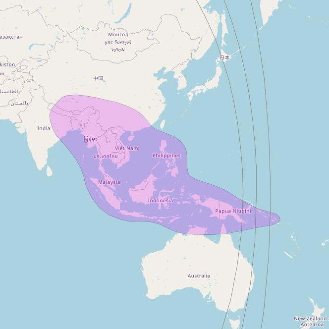 Thaicom 6 at 79° E downlink C-band South East Asia beam coverage map