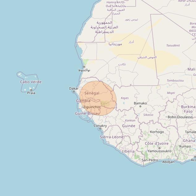 Eutelsat Konnect at 7° E downlink Ka-band AF01 User Spot beam coverage map