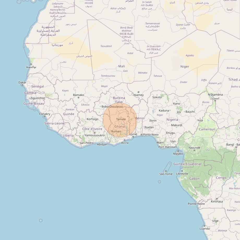 Eutelsat Konnect at 7° E downlink Ka-band AF03 User Spot beam coverage map