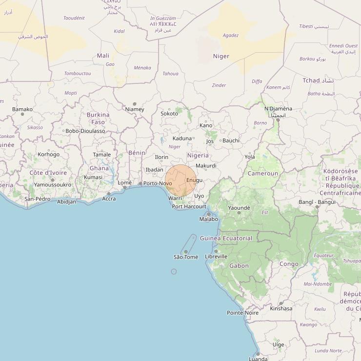 Eutelsat Konnect at 7° E downlink Ka-band AF13 User Spot beam coverage map