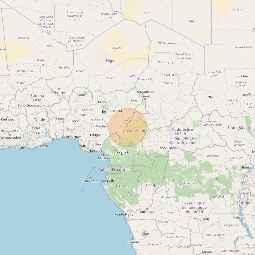 Eutelsat Konnect at 7° E downlink Ka-band AF15 User Spot beam coverage map