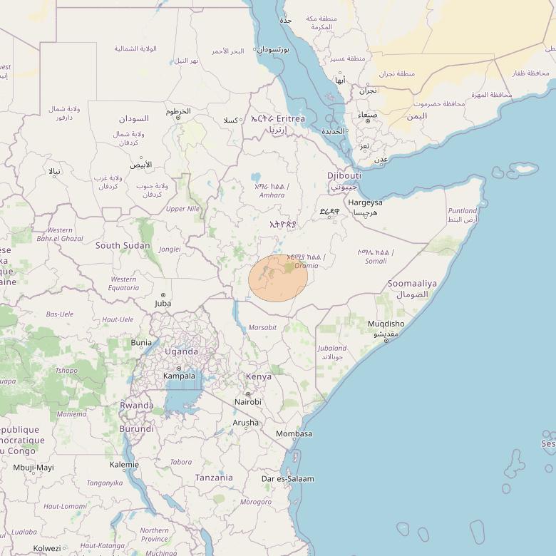 Eutelsat Konnect at 7° E downlink Ka-band AF23 User Spot beam coverage map