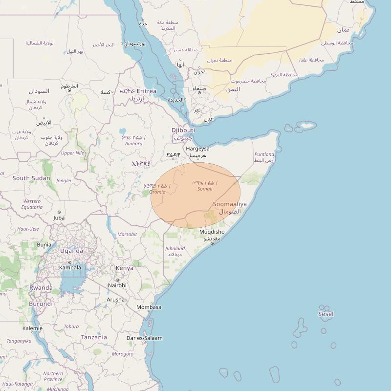 Eutelsat Konnect at 7° E downlink Ka-band AF24 User Spot beam coverage map