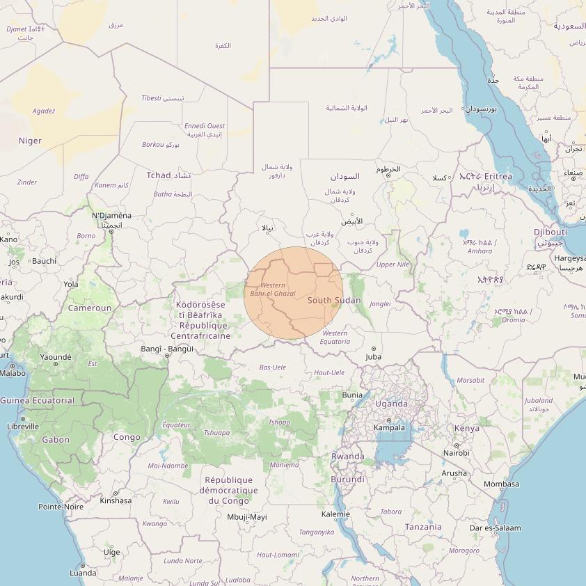 Eutelsat Konnect at 7° E downlink Ka-band AF25 User Spot beam coverage map